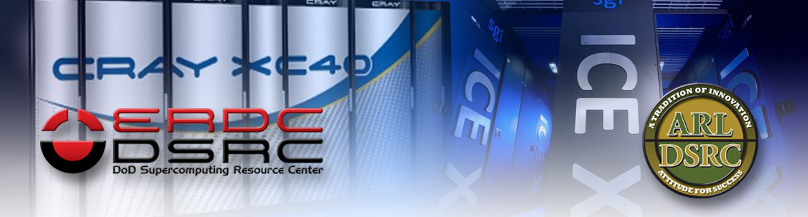 Composite image of the ARL DSRC and ERDC DSRC logos over systems.