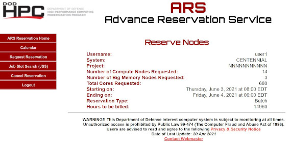 ARS Reservation Confirmation Screen